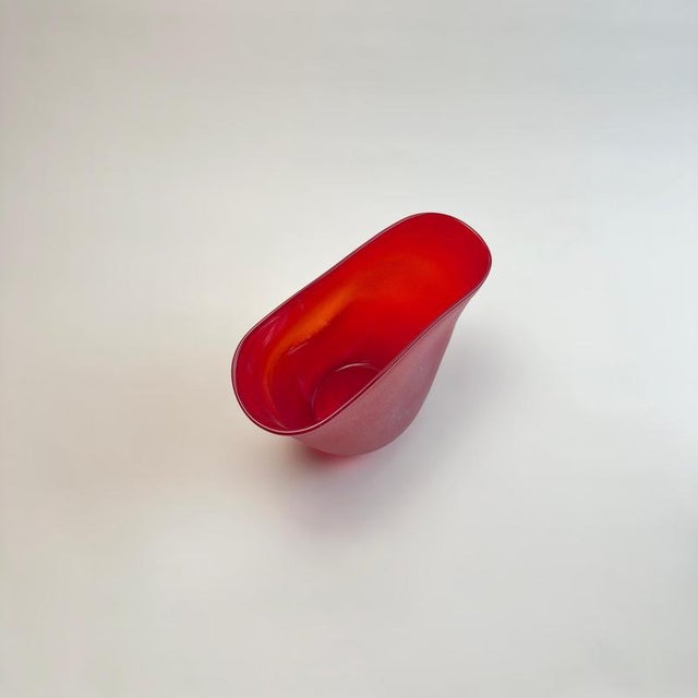 Italian Red Glass Vase from Studio Scavo, 1990s For Sale - Image 6 of 10