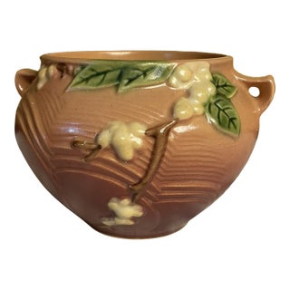 VTG Roseville Pink 4-Inch Double-Handled Jardinière or Planter Bowl For Sale