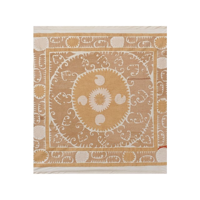 Hand Embroidery Uzbek Suzani Wall Hanging For Sale - Image 4 of 10