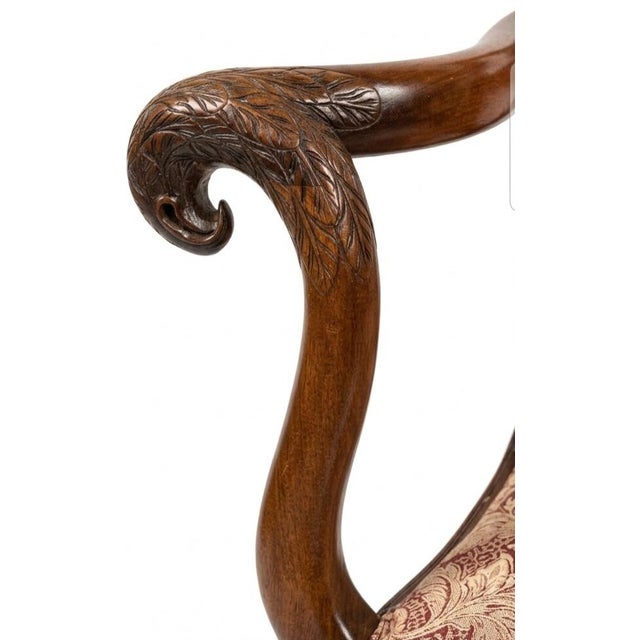 English Early 19th Century Mahogany Armchair With Cabriole Ball-and-Claw Feet Eagle Head Terminals For Sale - Image 3 of 7