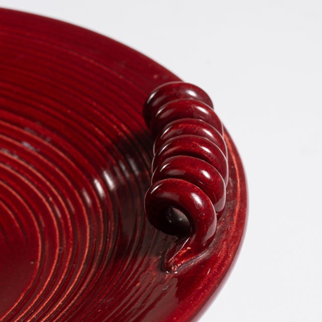 Traditional 1950s Belgium Rose Ceramic Serving Bowl For Sale - Image 3 of 15