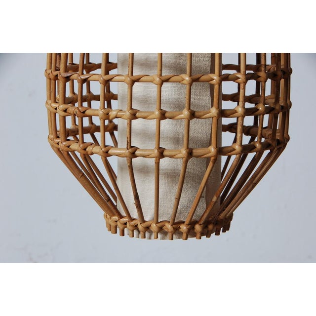 1960s Oval Mirror Set and Bamboo Chandelier attributed to Franco Albini, 1960s, Set of 2 For Sale - Image 5 of 18