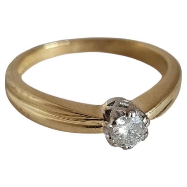 18ct Yellow Gold Diamond Solitaire Ring, 1994 For Sale - Image 12 of 12