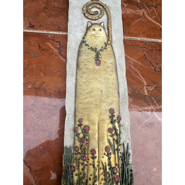 1970s Americana Stone Cat Wall Hanging For Sale - Image 4 of 9