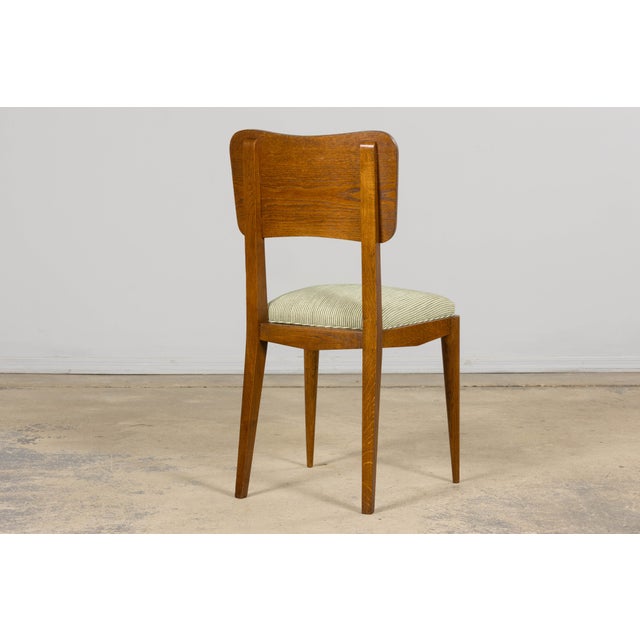 Set of Six French Art Deco Dining Chairs, Oak & Chenille, 1930s For Sale - Image 13 of 18