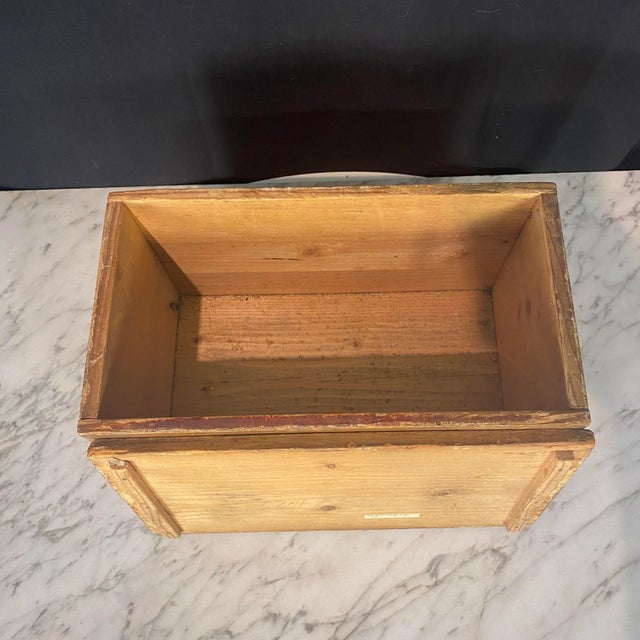 19th Century Antique French Tea Box Faux Painted the Noir Large Decorative Box For Sale - Image 5 of 9