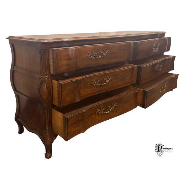 Brown Vintage White Furniture French Provincial Style Mahogany Dresser For Sale - Image 8 of 11