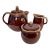 Vintage Hull Pottery Mirror Brown Tea Set - 3pcs For Sale