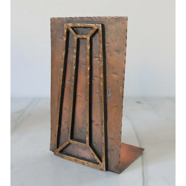 Vintage Modernist Copper Bookends - A Pair For Sale In Milwaukee - Image 6 of 14