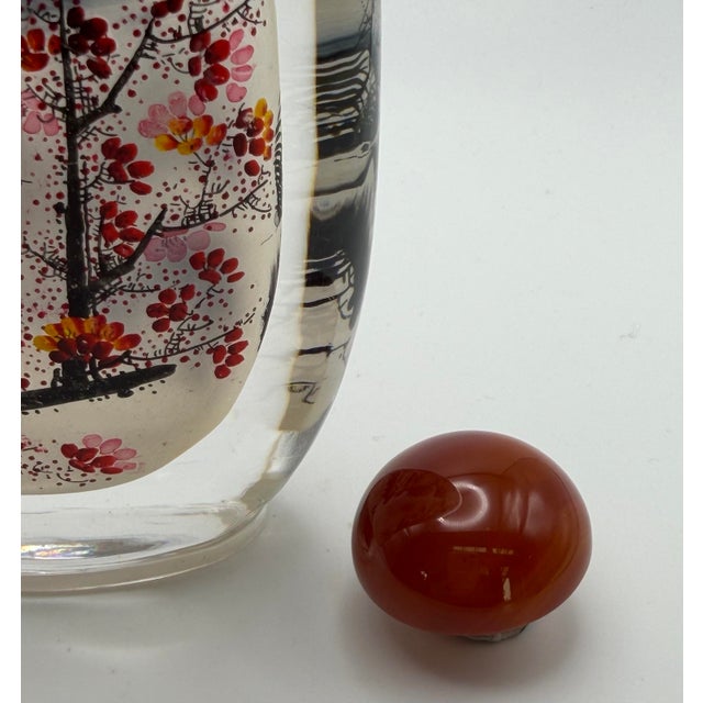 Oversize Inside Painted Snuff Bottle With Spring Blossoms For Sale - Image 12 of 12
