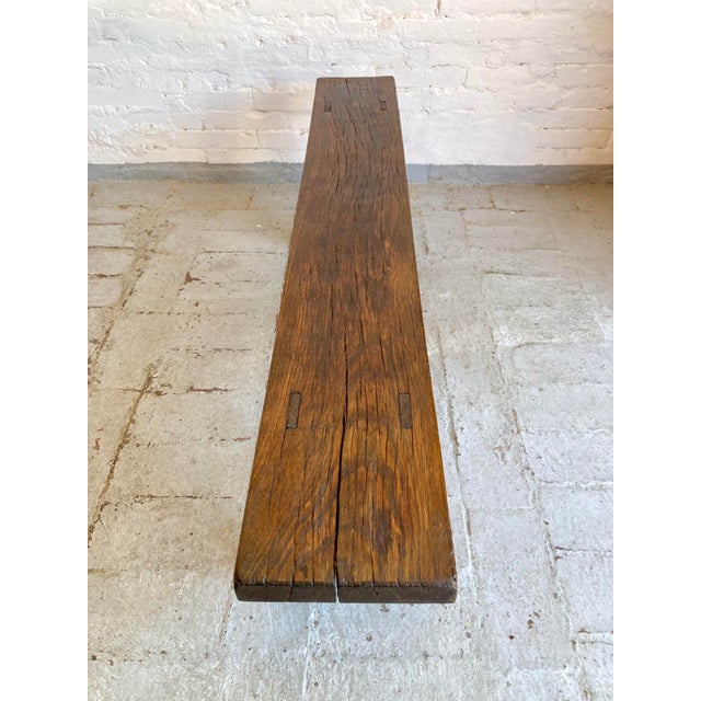 Italian Oak Bench, 1940s For Sale - Image 10 of 14