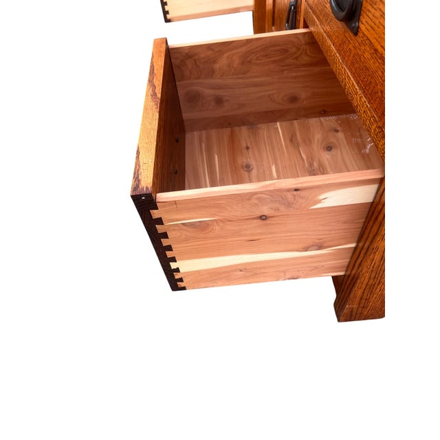 Late 20th Century Mission Oak Nightstands End Tables Michaels Furniture for Restoration Hardware, 2 Pieces For Sale - Image 16 of 17