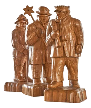 Felix Timmermans, Carved 3 Wise Men Sculptures, 1970, Wood, Set of 3