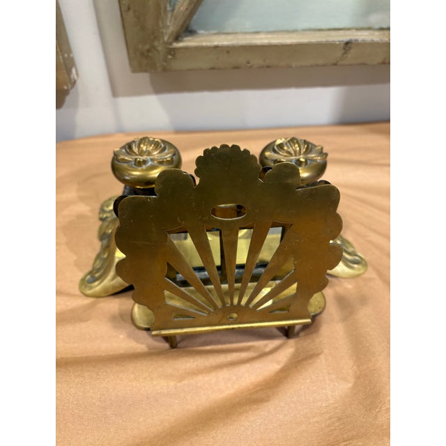 Early 20th Century Antique Double Inkwell With Letter Rack For Sale - Image 5 of 8