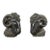 Pair of Neoclassical Style Jade Rams Head Pottery Sculptures For Sale