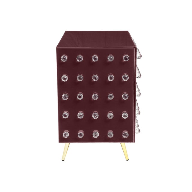 Modern Purple Kitchen Cabinet in Glass Made in Italy For Sale - Image 3 of 6