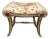 Vintage French Country Floral Vanity Bench W Silver Gilt Base #1 For Sale