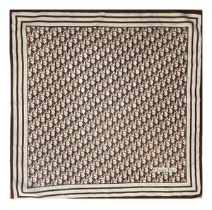 Christian Dior Cotton Monogram Scarf, Brown