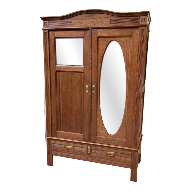 Antique Art Nouveau Wardrobe or Linen Cupboard, 1910 For Sale