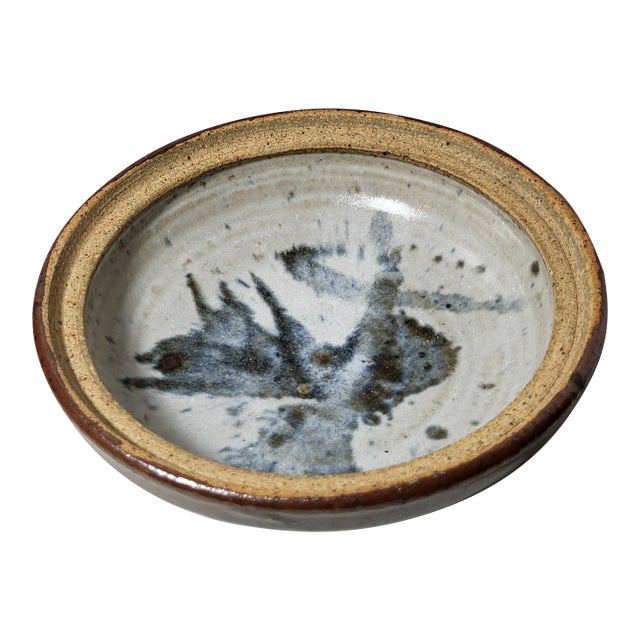 Vintage Studio Art Pottery Bowl Signed Hand Thrown Glazed For Sale