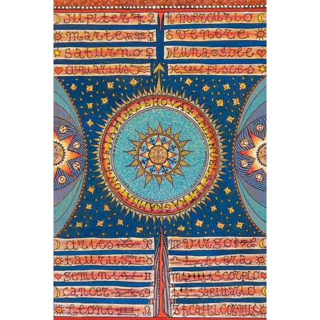 Contemporary Mino Meno, Zodiac Magic Circle, Oil Painting, 1980s For Sale - Image 3 of 4