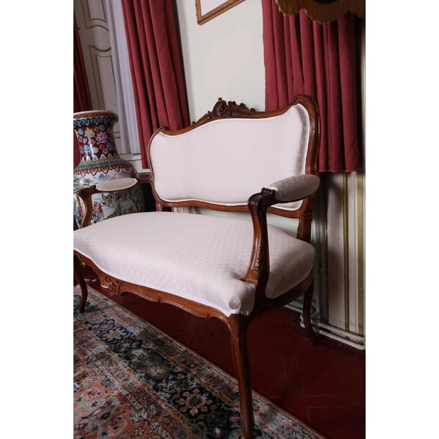 Rococo Louis XV Sofa in Oak For Sale - Image 3 of 6