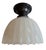 Art Nouveau Antique Moonstone Glass Fluted Flushmount Ceiling Light Fixture For Sale - Image 3 of 7