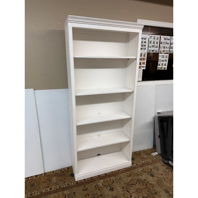 Transitional Pottery Barn Livingston Bookcase, Montauk White For Sale - Image 3 of 12