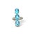 Metal Unique Design 7.53 Carat Blue Topaz Three Stone Ring in 925 Silver - Size 6.5 For Sale - Image 7 of 11