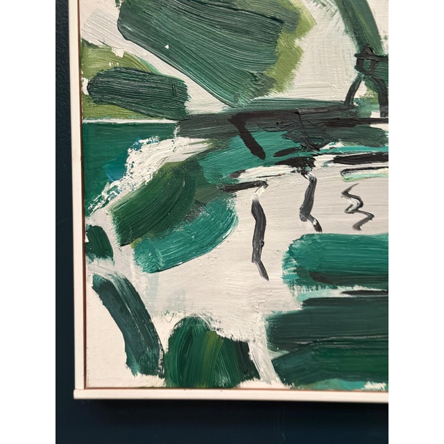 Bo Swenson, Rowboats in a Green Landscape, 2004, Oil Painting on Canvas, Framed For Sale - Image 12 of 18