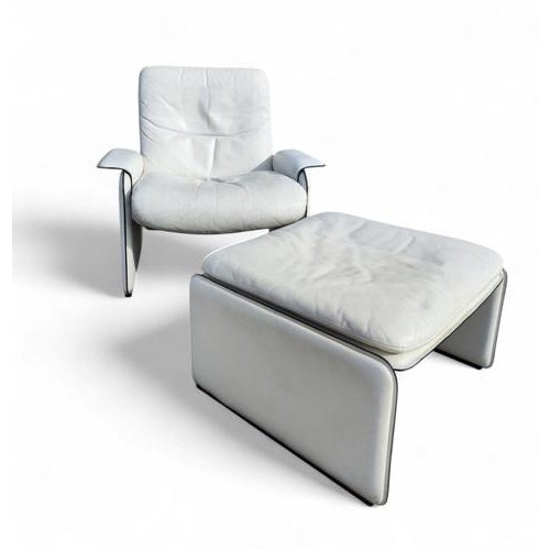 Textile Set of Lounge Chair with Ottoman from de Sede For Sale - Image 7 of 7