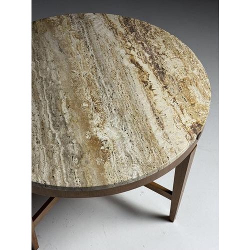 Travertine Coffee Table with Marble Top For Sale - Image 14 of 16