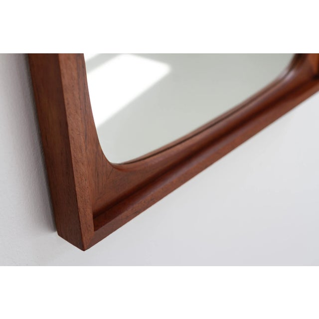 Large Mid-Century Modern Danish Teak Mirror, 1960s For Sale - Image 11 of 18