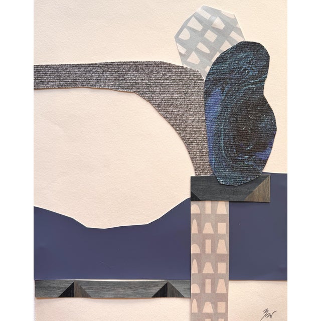 "Celestial Escapade 3" Original Mixed-Media Collage on Paper by Zac Woodiel For Sale In Little Rock - Image 6 of 10