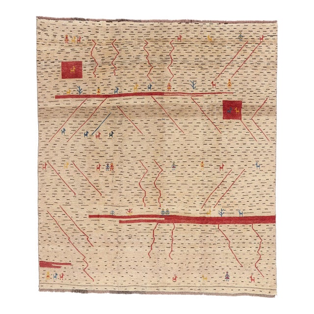 Vintage Persian Gabbeh Rug, 08'01 X 09'02 For Sale