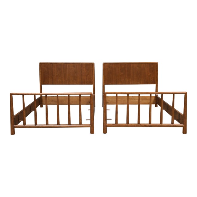 Refinished t.h. Robsjohn Gibbings for Widdicomb Twin Beds - A Pair For Sale