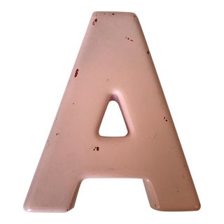 Vintage Pastel Pink Letter 'A' For Sale