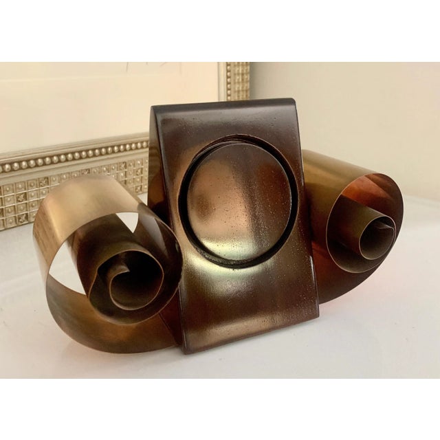 Mid 20th Century Metal Scroll Style Bookends - A Pair For Sale - Image 5 of 6