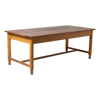 Industrial Farm Worktable with Wood, Czechoslovakia, 1960s For Sale