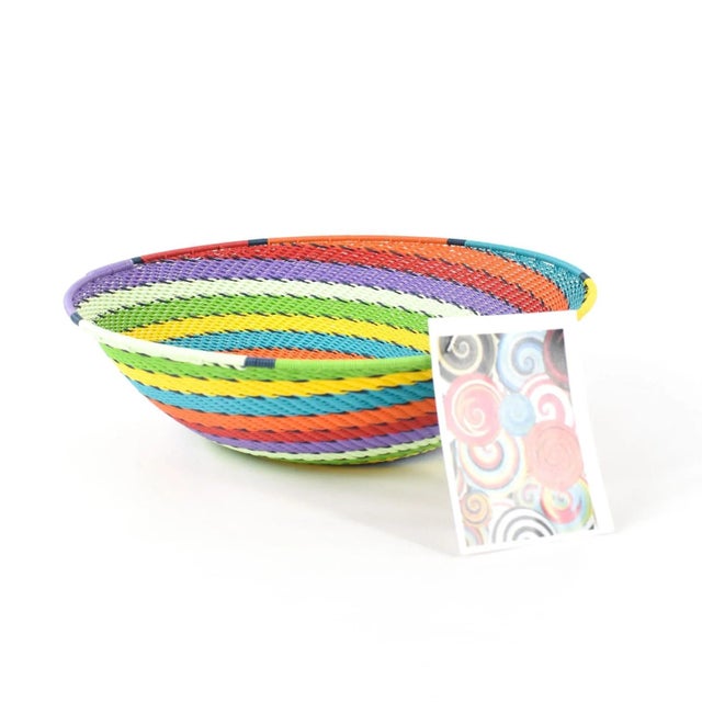 Early 20th Century Zulu Telephone Wire Basket South Africa 9inch For Sale - Image 4 of 7