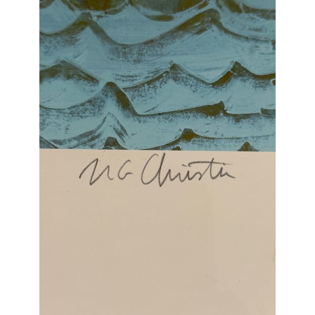 Mid 20th Century Mid 20th Century “Above the Flood Plain” Signed Art Print by m.g. Christie Contemporary Folk Illustration For Sale - Image 5 of 5