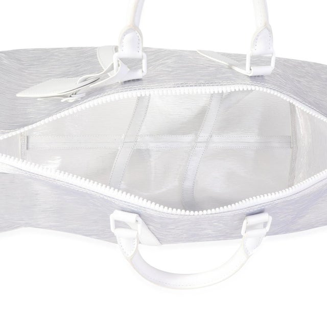 White Clear Epi PVC Wavy Keepall Bandoulière 50 For Sale - Image 8 of 8