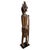Antique hand-carved hardwood Senufo sculpture depicting a standing male hunter figure adorned with an elaborate ceremonial...