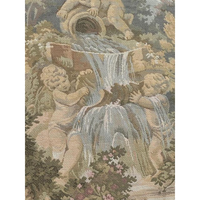 Vintage Aubusson Style Jacquard Tapestry, 1980s For Sale - Image 9 of 18