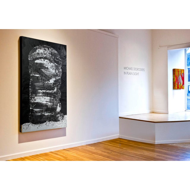 Onyx " Onyx Mined by Silver" by Michael DesRosiers Polymer Paint on MDF Panel (2022) For Sale - Image 8 of 11