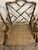 Vintage Chinese Chippendale Rattan Faux Bamboo Cane Seat Chairs For Sale - Image 9 of 12