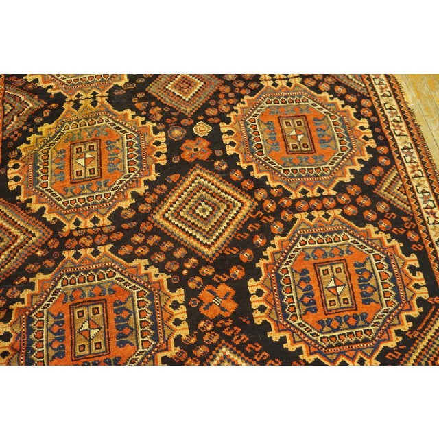 Wonderful Navy Blue Background With Vibrant Details Geometric Pattern Antique Persian Tribal Afshar Rug For Sale - Image 10 of 14