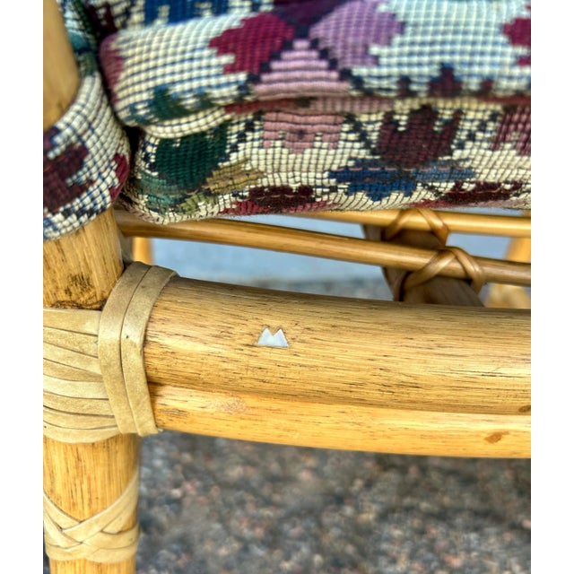 1970s McGuire Bamboo and Rattan Flip-Top Games Table With Extension Leaves and Four Dining Chairs For Sale - Image 9 of 12