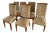 1930s French Art Deco Chestnut Wood & Silk Dining Chairs - Set of 6 For Sale