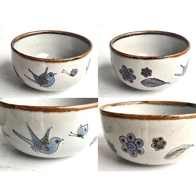 1970s Vintage Set of Tonala El Palomar Blue Serving Bowls by Ken Edwards Pottery, 4 Pieces For Sale - Image 5 of 17
